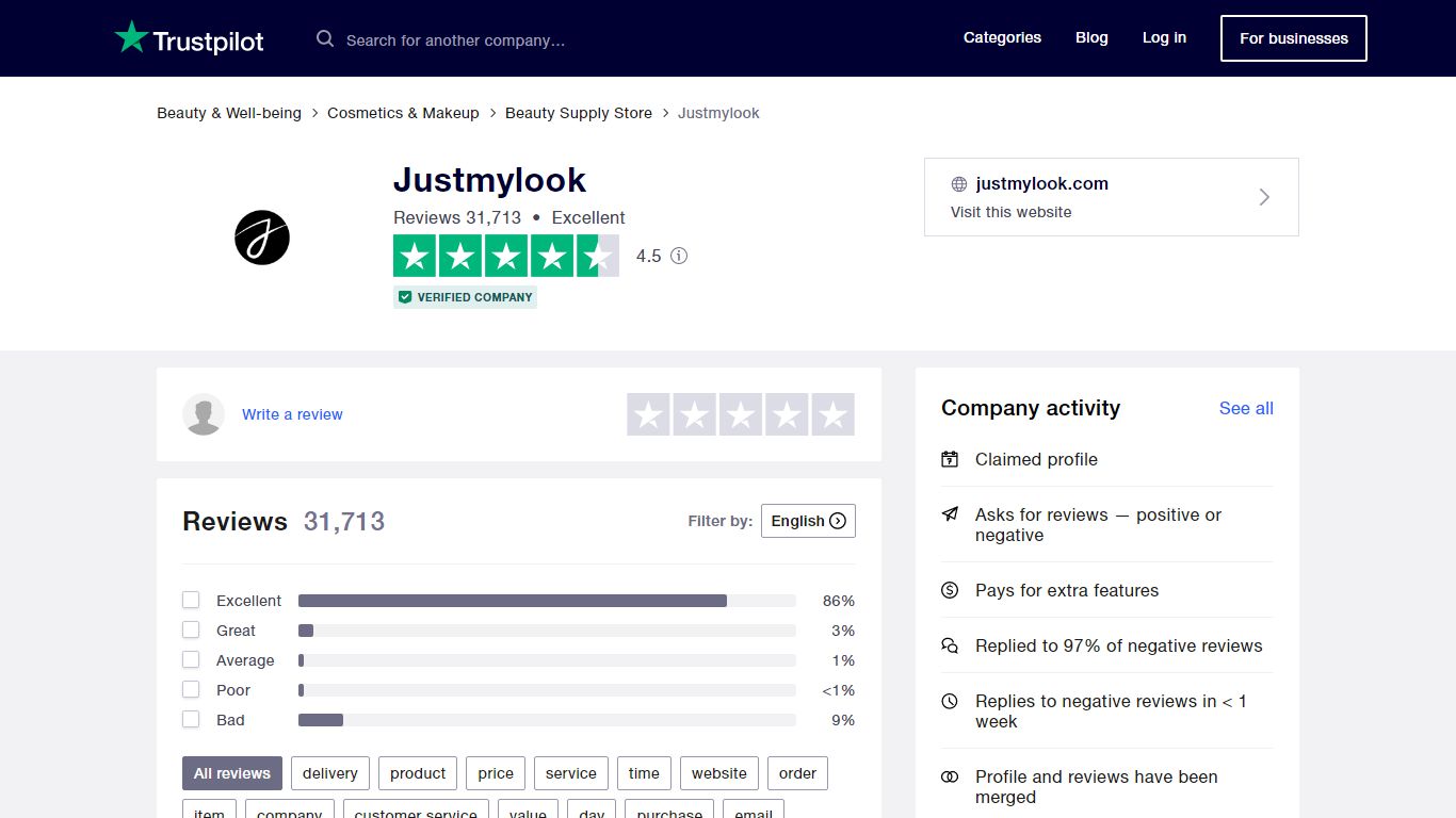 Read Customer Service Reviews of justmylook.com - Trustpilot